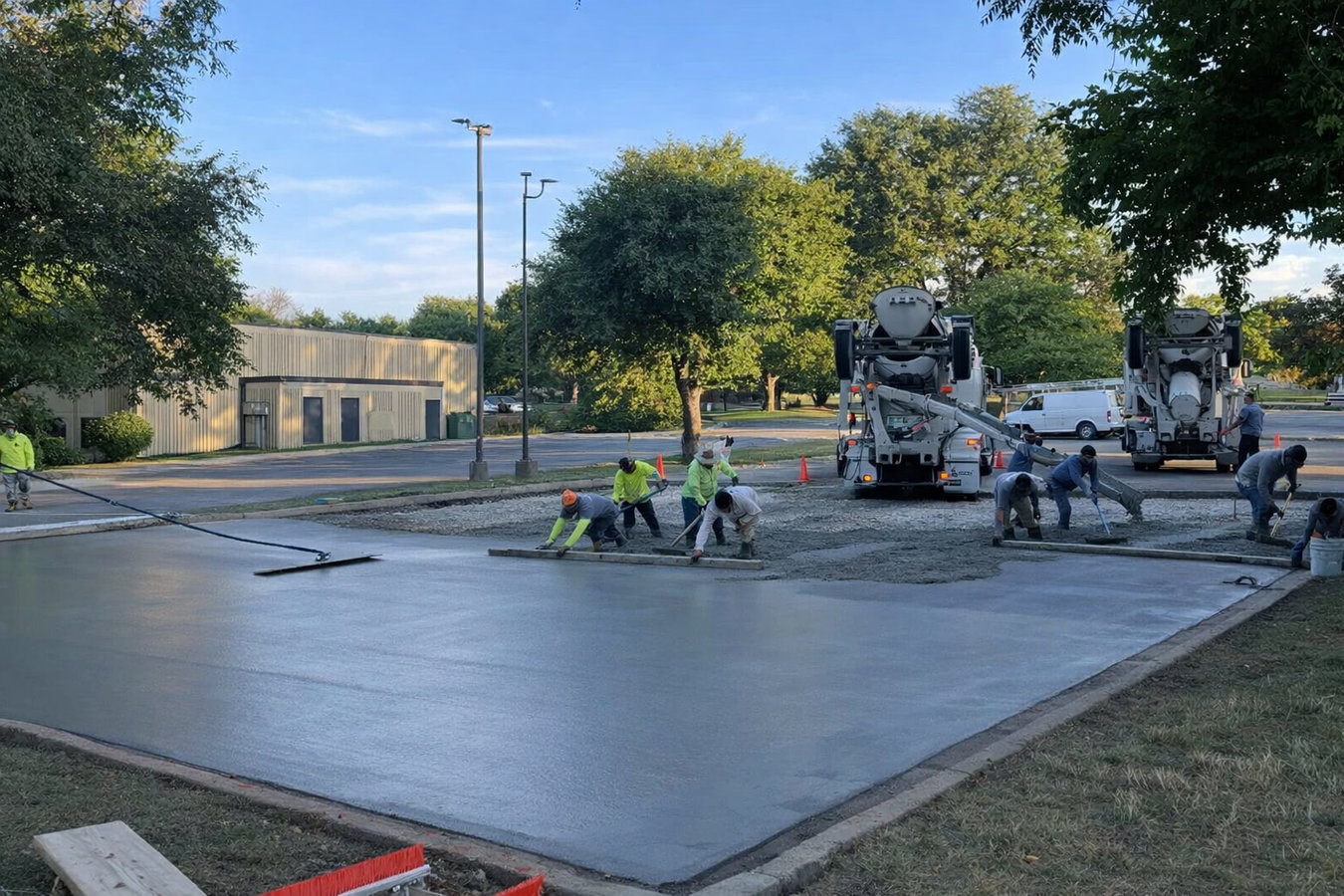 Concrete parking lot building in Johnson City, TN
