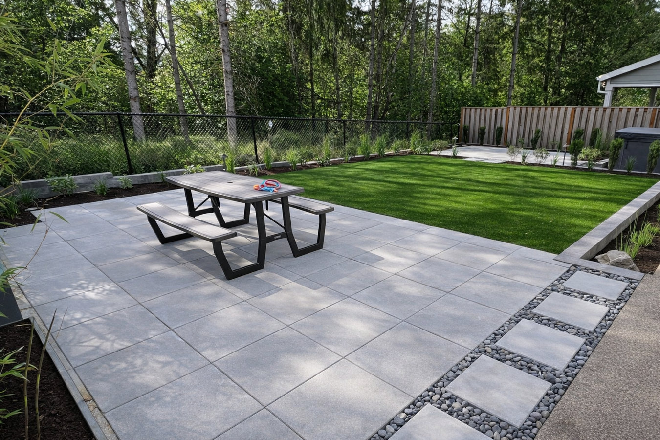 Concrete patio construction